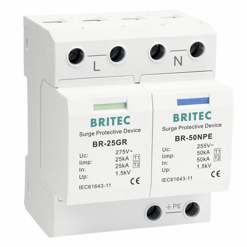 Dispositivo de proteção contra surtos de tipo 1 - BR-25GR 1+1 series - Britec Electric Co., Ltd - de tipo 2 / classe I / classe II