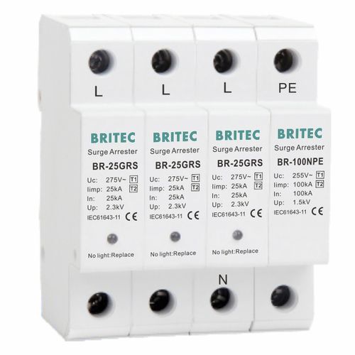 Caixa de limitador de sobretensão de tipo 1 - BR-25GRS 3+1 series - Britec Electric Co., Ltd - de tipo 2 / classe I / classe II