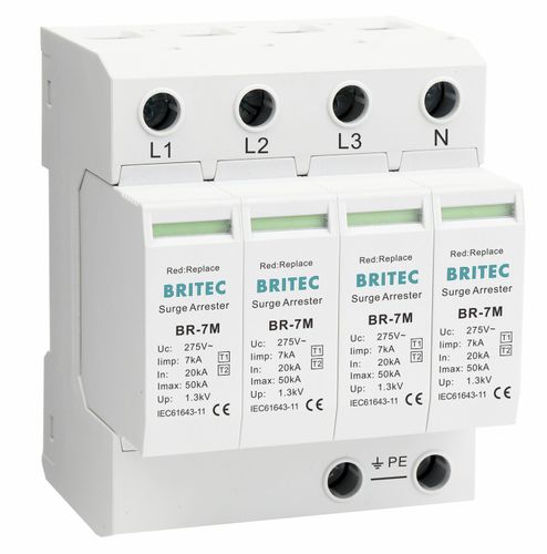 Dispositivo de proteção contra surtos de tipo 1 - BR-7M 4P series - Britec Electric Co., Ltd - de tipo 2 / classe I / classe II