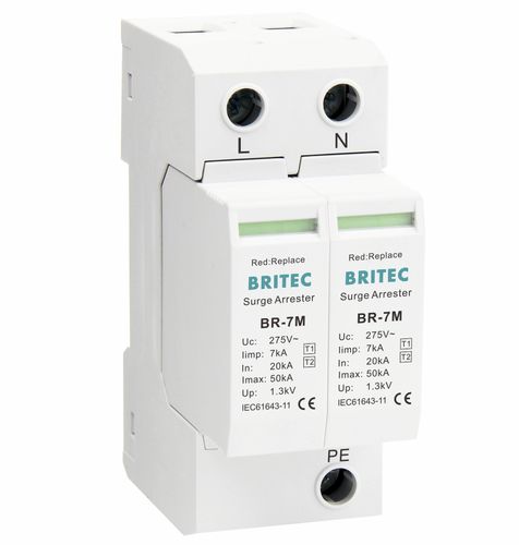 Dispositivo de proteção contra surtos de tipo 1 - BR-7M 2P series - Britec Electric Co., Ltd - de tipo 2 / classe I / classe II