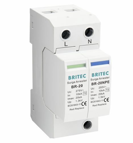 Dispositivo de proteção contra surtos modo diferencial - BR-20 1+1 series - Britec Electric Co., Ltd - de tipo 2 / classe II / de instalação elétrica