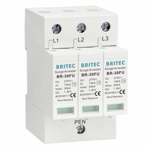 Dispositivo de proteção contra surtos de tipo 2 - BR-30FU 3P series - Britec Electric Co., Ltd - classe II / de telesinalização / de varístor