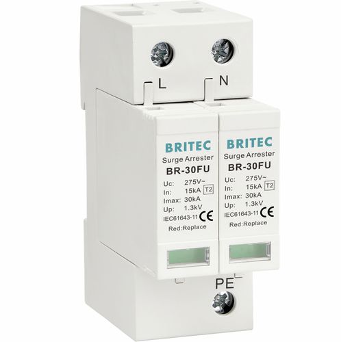 Dispositivo de proteção contra surtos de tipo 2 - BR-30FU 2P series - Britec Electric Co., Ltd - classe II / de instalação elétrica / compacto