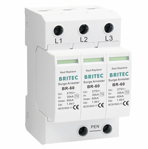 Dispositivo de proteção contra surtos de tipo 2 - BR-60 3P series - Britec Electric Co., Ltd - classe II / de instalação elétrica / de telesinalização