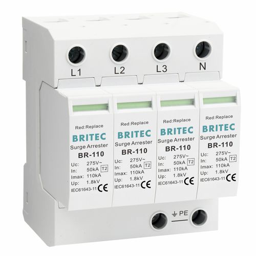 Caixa de limitador de sobretensão de tipo 2 - BR-110 4P series - Britec Electric Co., Ltd - classe II / de instalação elétrica / de telesinalização