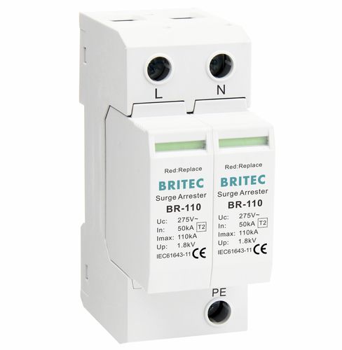 Dispositivo de proteção contra surtos para trilho DIN - BR-110 2P series - Britec Electric Co., Ltd - de tipo 2 / classe II / de instalação elétrica