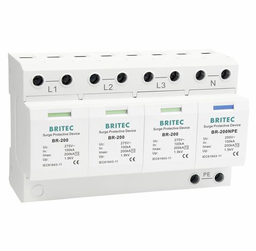 Dispositivo de proteção contra surtos de tipo 2 - BR-200 3+1 series - Britec Electric Co., Ltd - classe II / de instalação elétrica / de telesinalização