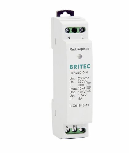 Dispositivo de proteção contra surtos de tipo 2 - BRLED-DIN - Britec Electric Co., Ltd - de tipo 3 / classe II / classe III