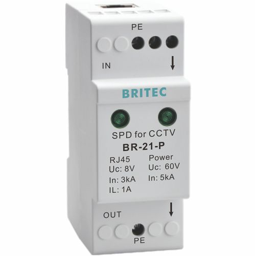 Caixa de limitador de sobretensão para transmissão de sinal - BR-CCTV-21P series - Britec Electric Co., Ltd - para LAN / de instalação elétrica / para linha de transmissão de dados e telecomunicações
