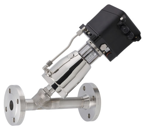 Válvula com acionamento pneumático - 7036 - Schubert & Salzer Control Systems GmbH - de regulação / flangeada / de assento angular