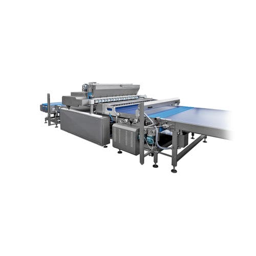 Linha de injeção horizontal de recheio para pastelaria - Alimec - em esteira transportadora