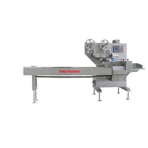 Máquina embaladora controlada por CLP - FND-H2000 - Taizhou Funengda Industry Co., Ltd. - com servoacionamento / horizontal / de embalagens tipo almofada
