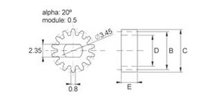Engrenagem de dentes retos - 104-1 series - Skiffy - com cubo / em POM