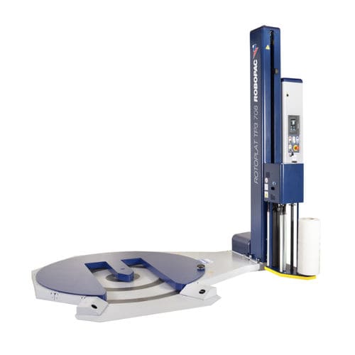 Envolvedora com plataforma giratória - ROTOPLAT TP3 - ROBOPAC SPA - de painéis / para embalagens de baixo perfil / de controle