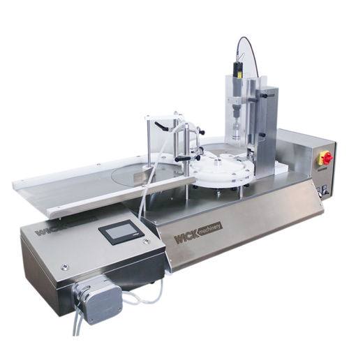 Envasadora/tampadora semiautomática - MINICAN 50 - WICK-Machinery GmbH - de frascos / rotativa