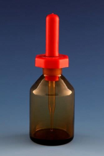 Frasco conta-gotas - 30 - 100 ml - Dixon Glass Ltd - em vidro borossilicato / com pipeta