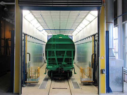 Cabine de pintura fechada - Techvagonmash - para aplicações ferroviárias
