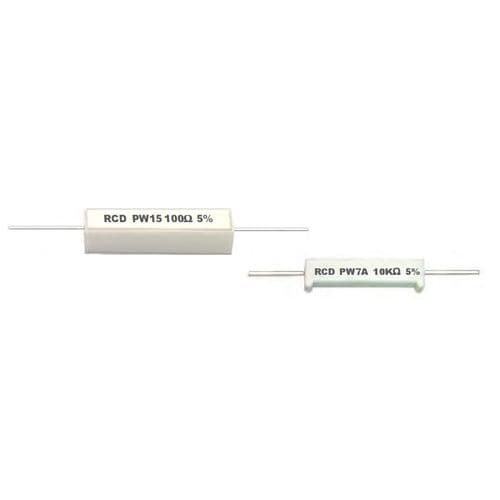 Resistor de fio bobinado - PW series - RCD Components - de baixa tensão / montado em circuito impresso