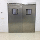porta com dobradiças / em aço inoxidável / para ambiente interno / para hospital